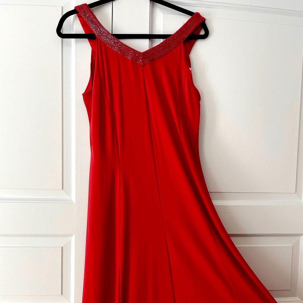 Armani Collezioni dress size 12 peachy/red color